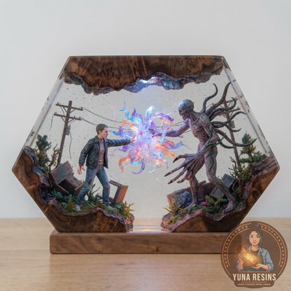 Empty Street resin lamp, lit