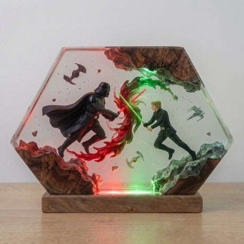 Father and Son resin lamp in daylight
