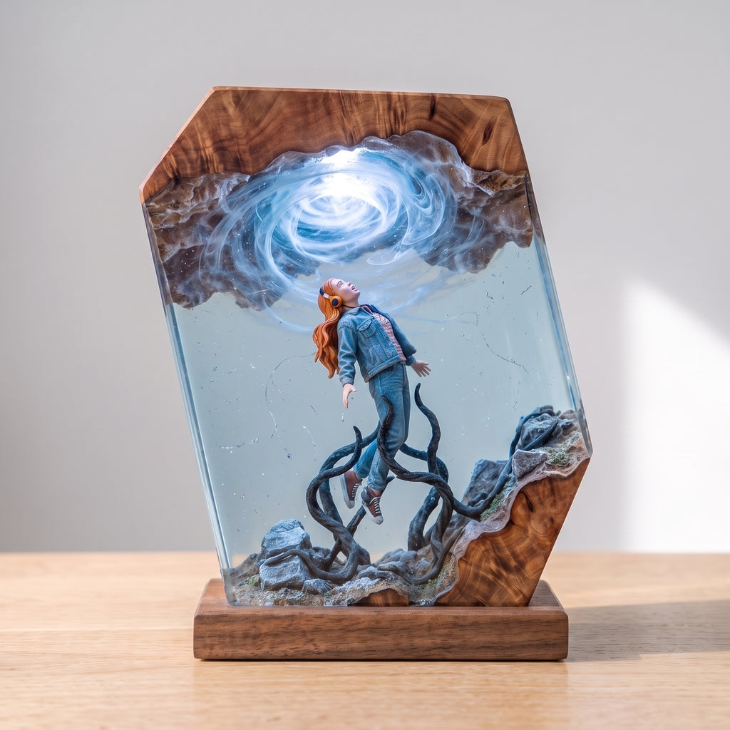 Her Song resin lamp in daylight