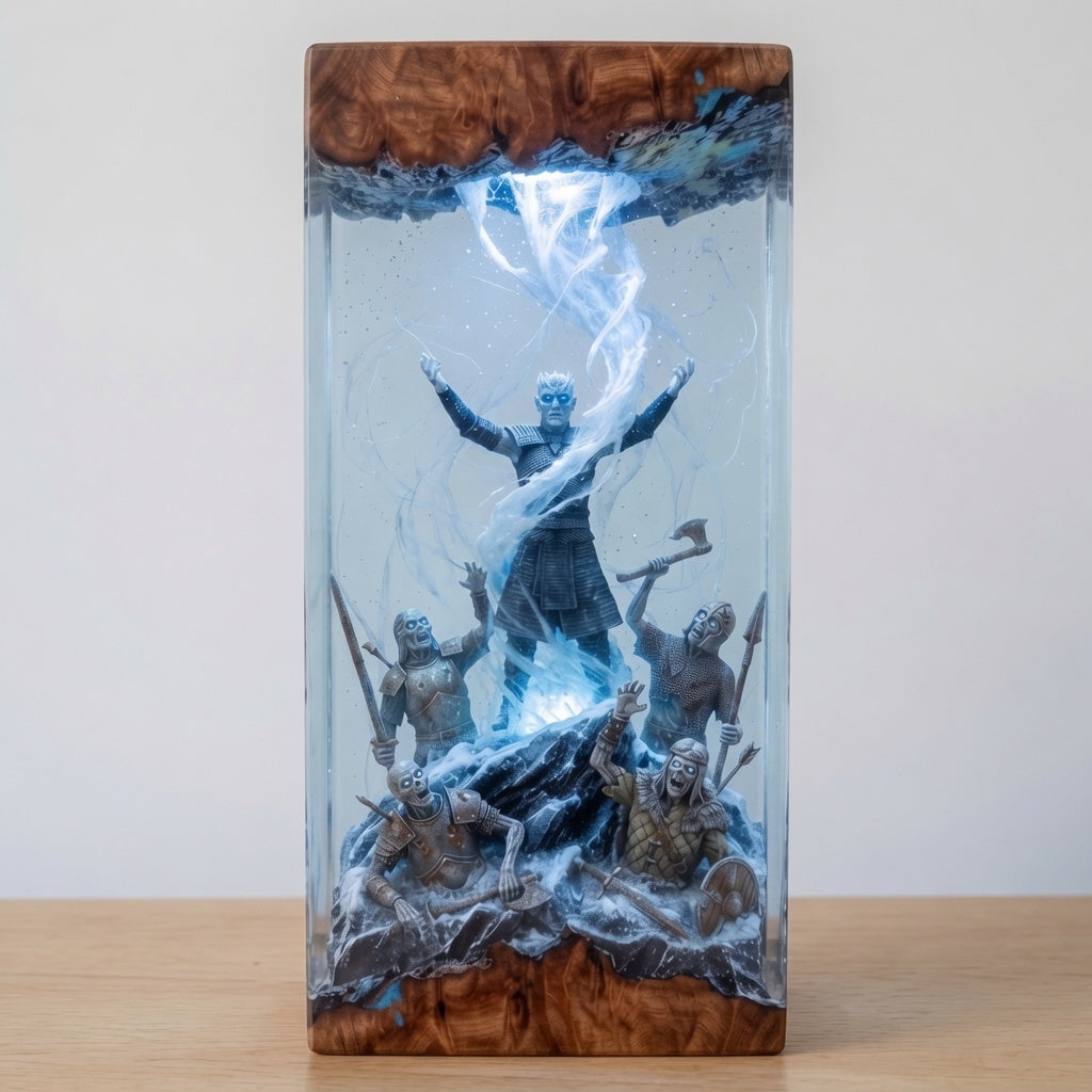 The Dead Rise resin lamp in daylight