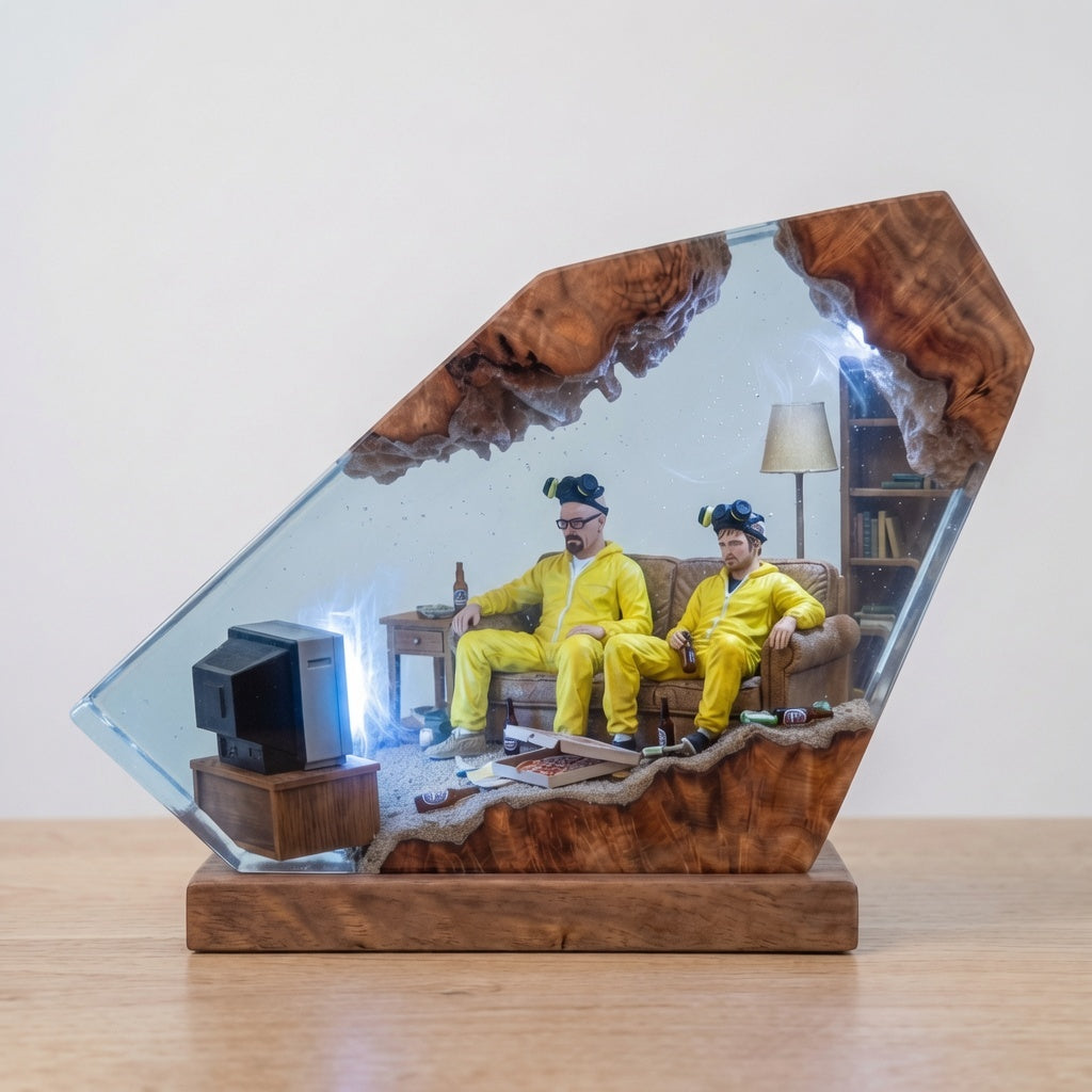 Movie Night resin lamp in daylight