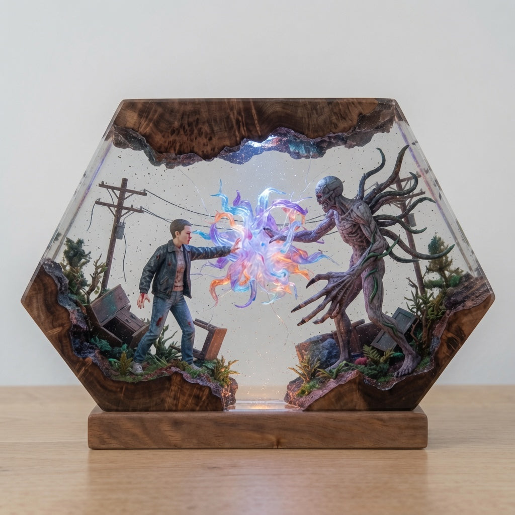 Empty Street resin lamp in daylight