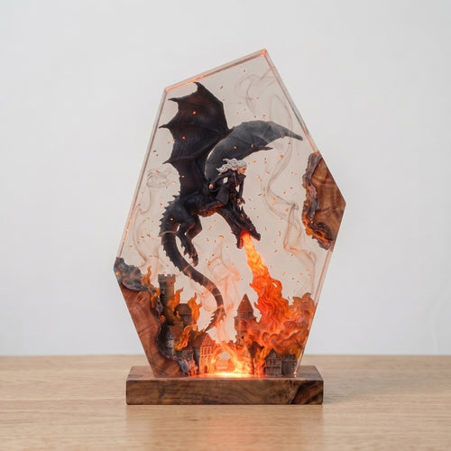Ash and Ember resin lamp in daylight
